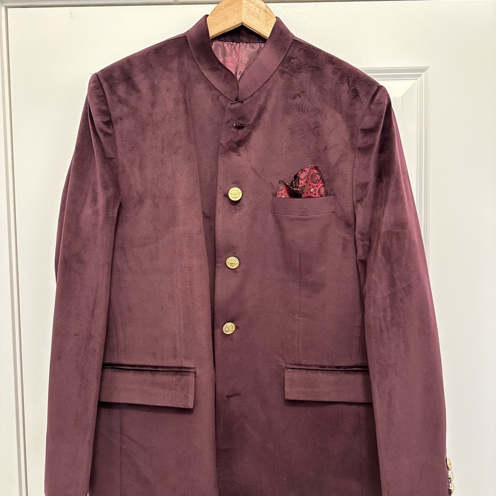 Elegant Velvet Maroon Blazer